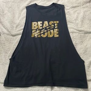 Beast Mode large cut out t shirt tank top